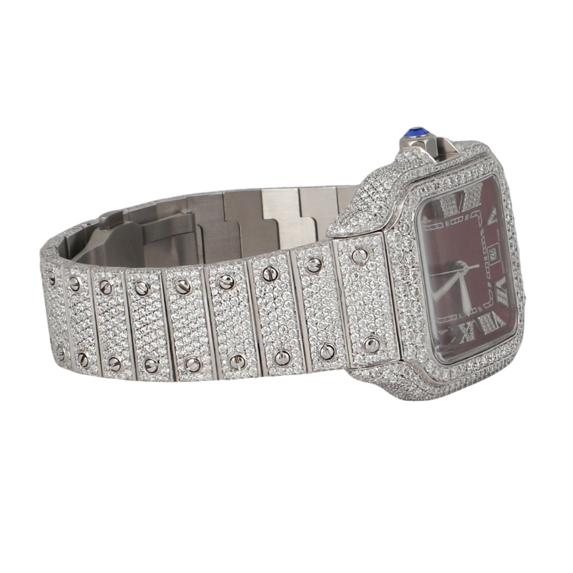 Fully Diamond Icedout Square Dial Luxury Watch