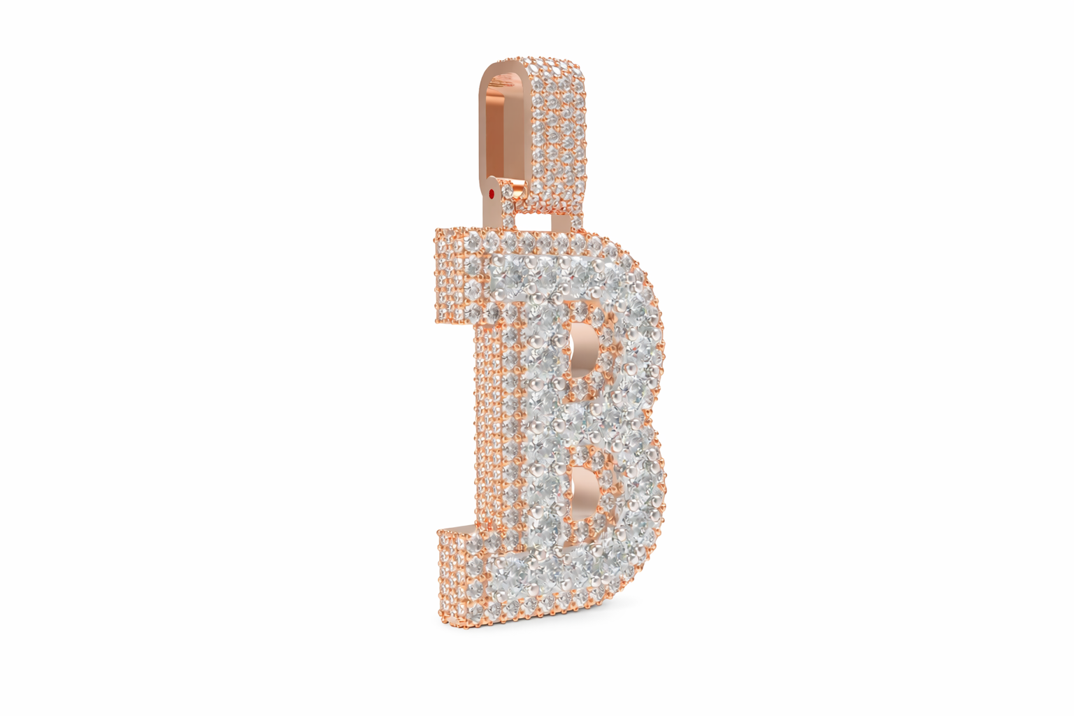 Custom Letter “B” Diamond Pendant – Iced own Initial Pendant