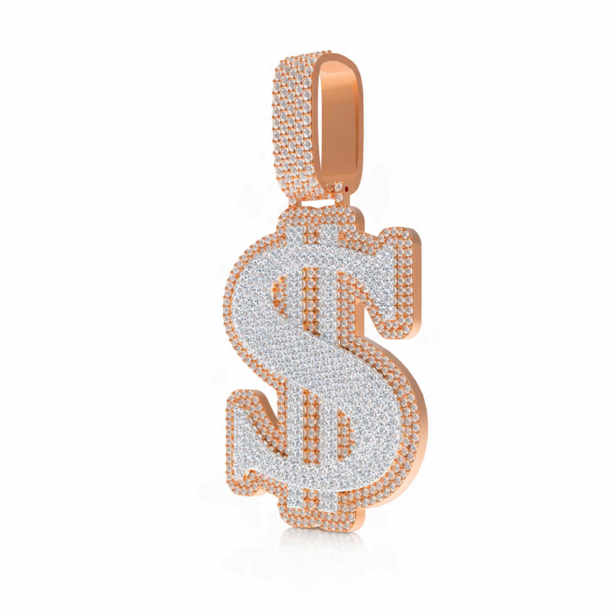 Iced Dollar Sign Diamond Hip Hop Pendant