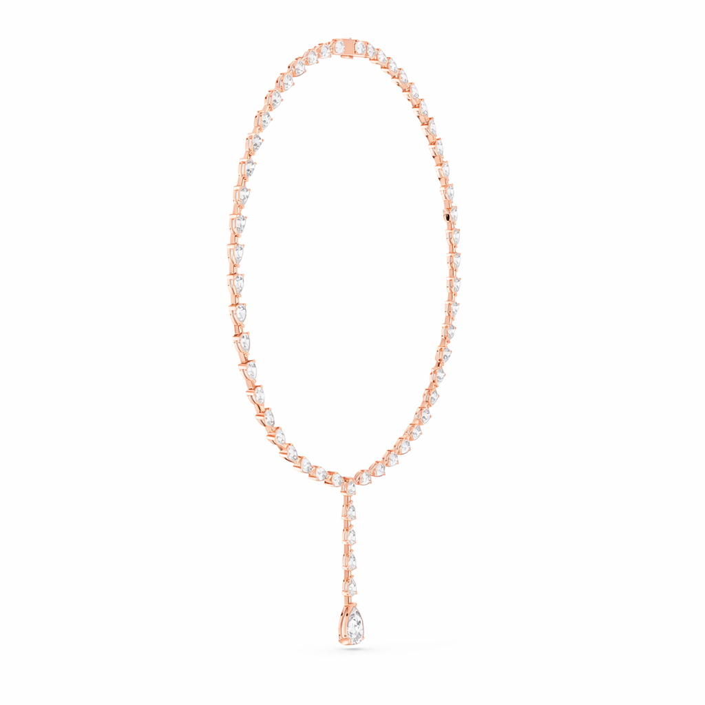Pear Shape Diamond Drop Tennis Necklace