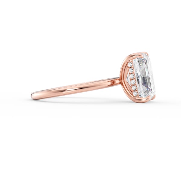 Radiant Cut Solitaire Hidden Halo Ring
