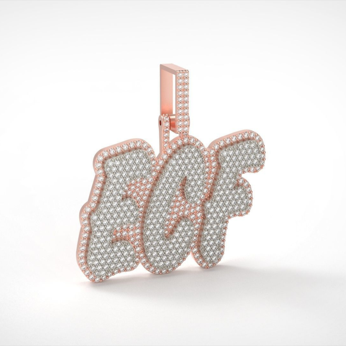 Icedout 3CF Custom Letter Name  Hip Hop Pendant