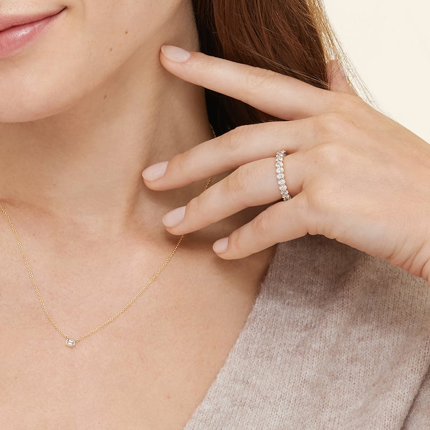 Oval Cut Diamond Eternity Band Ring for Women