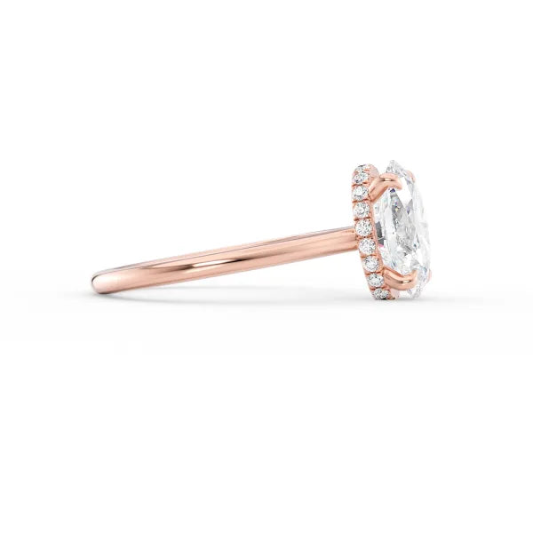 Oval Cut Solitaire Halo Ring