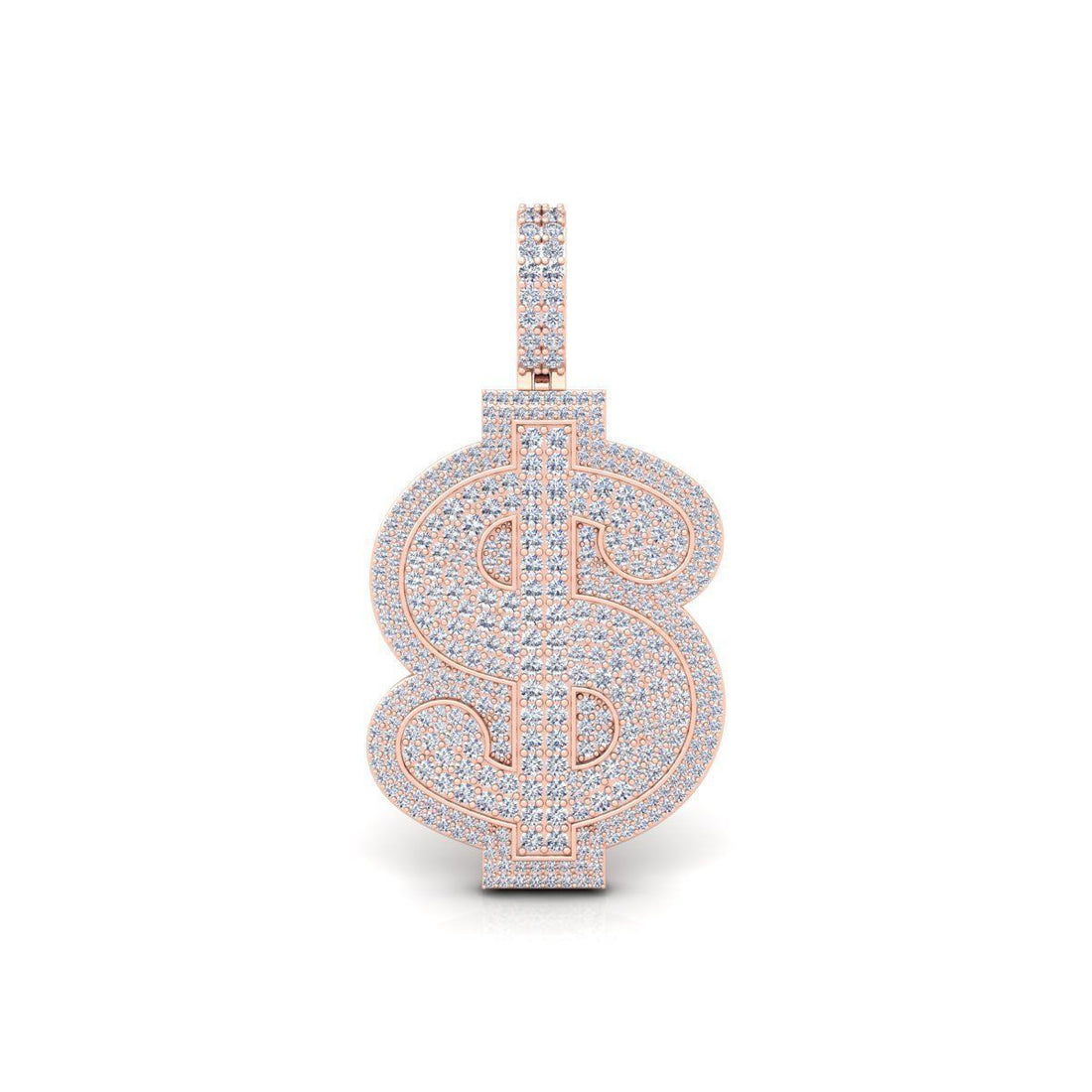 Iced Dollar Sign Diamond Pendant