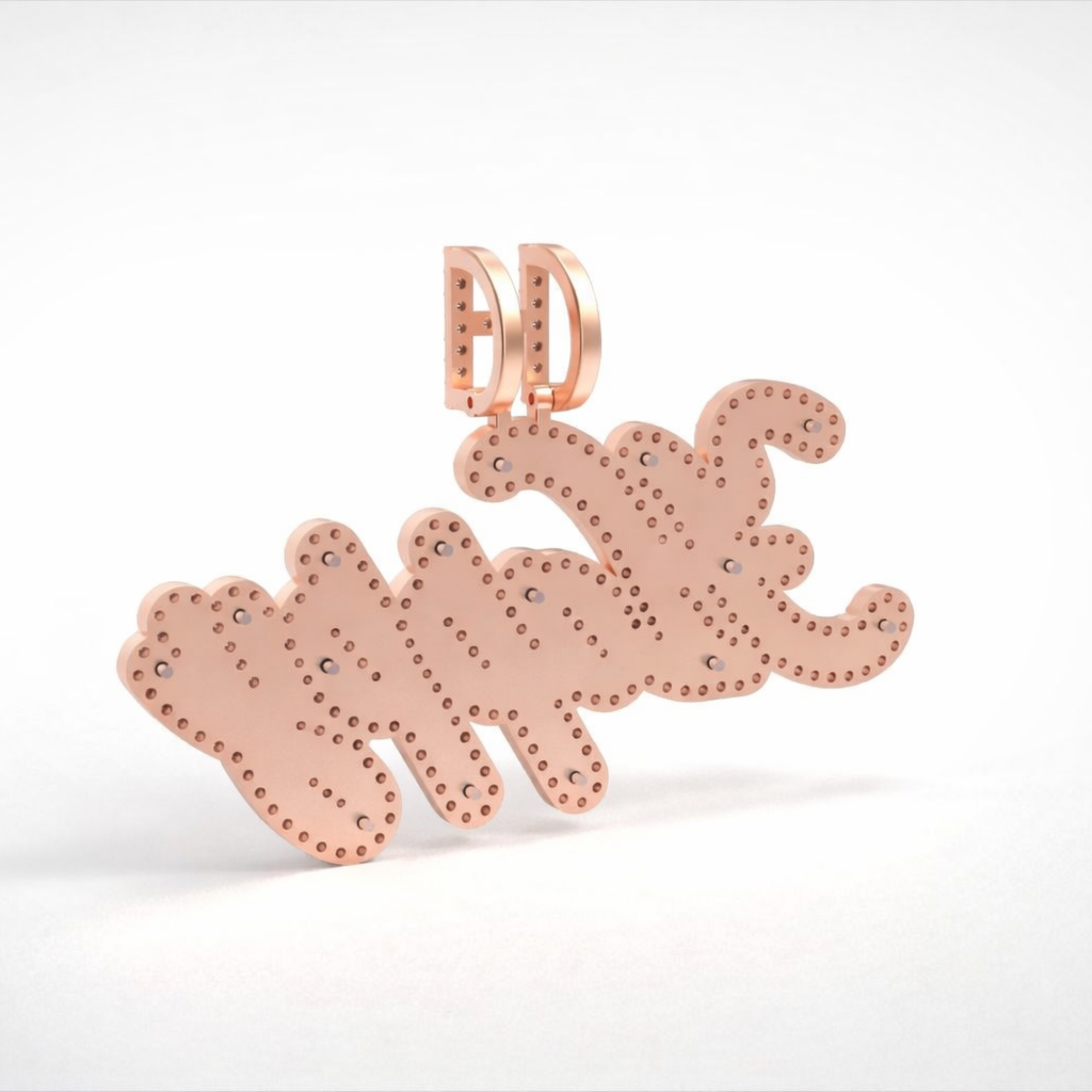 Iced Happy Name Letter Hip Hop Pendant