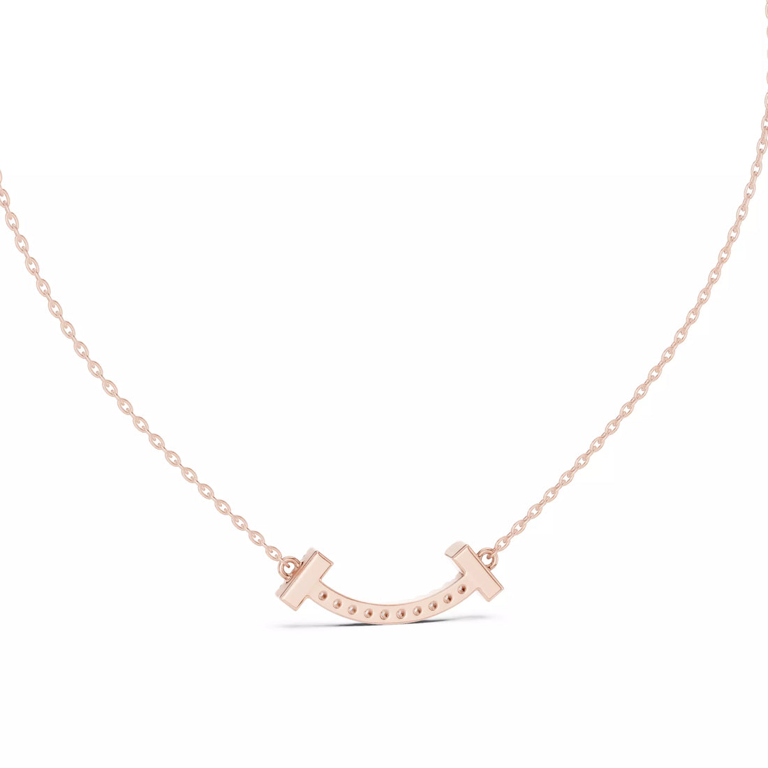 Curved Diamond Bar Necklace For Women Minimal Jewelry
