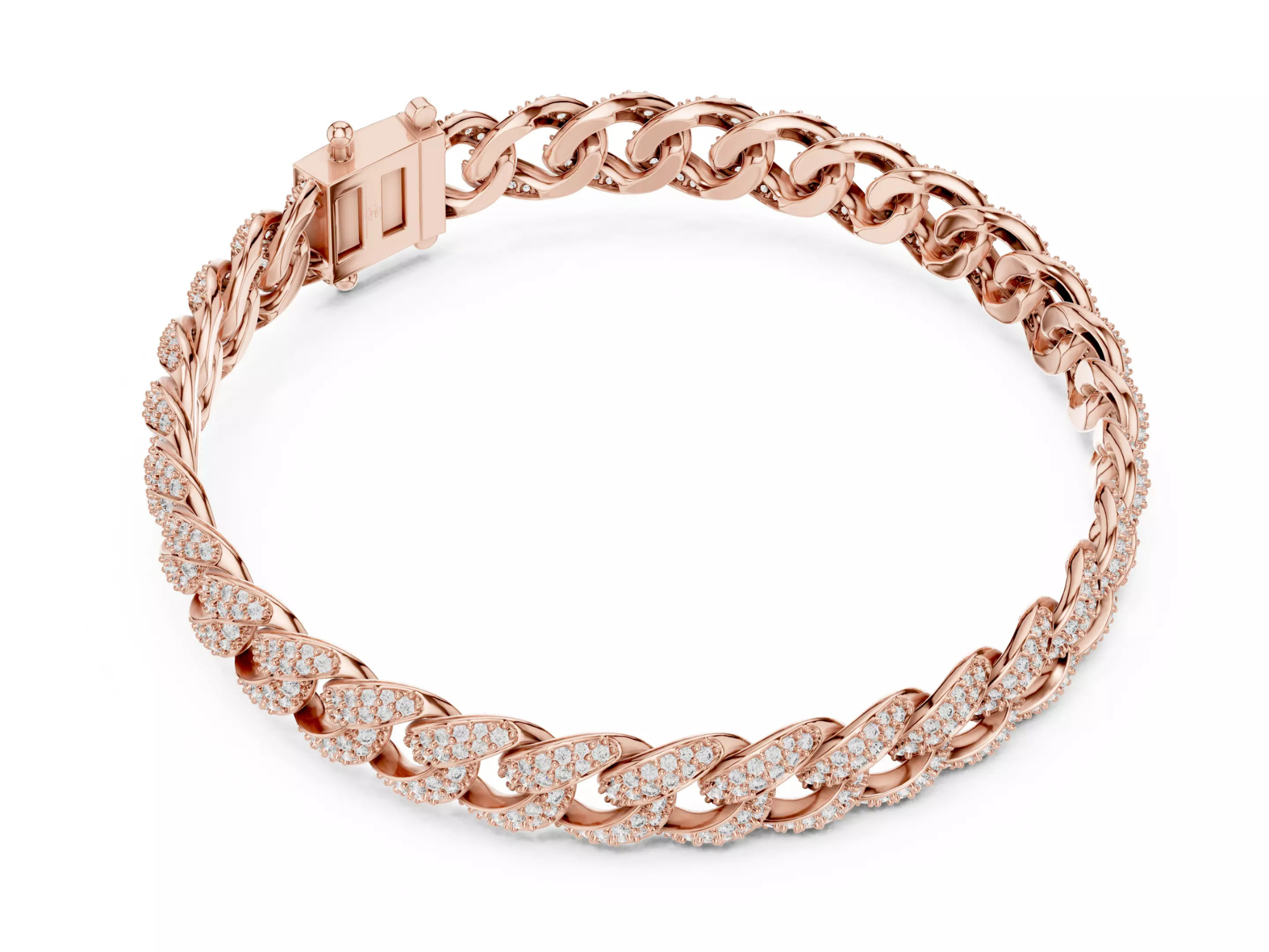 Luxury Iced Cuban Link Bracelet Diamond Statement Jewelry