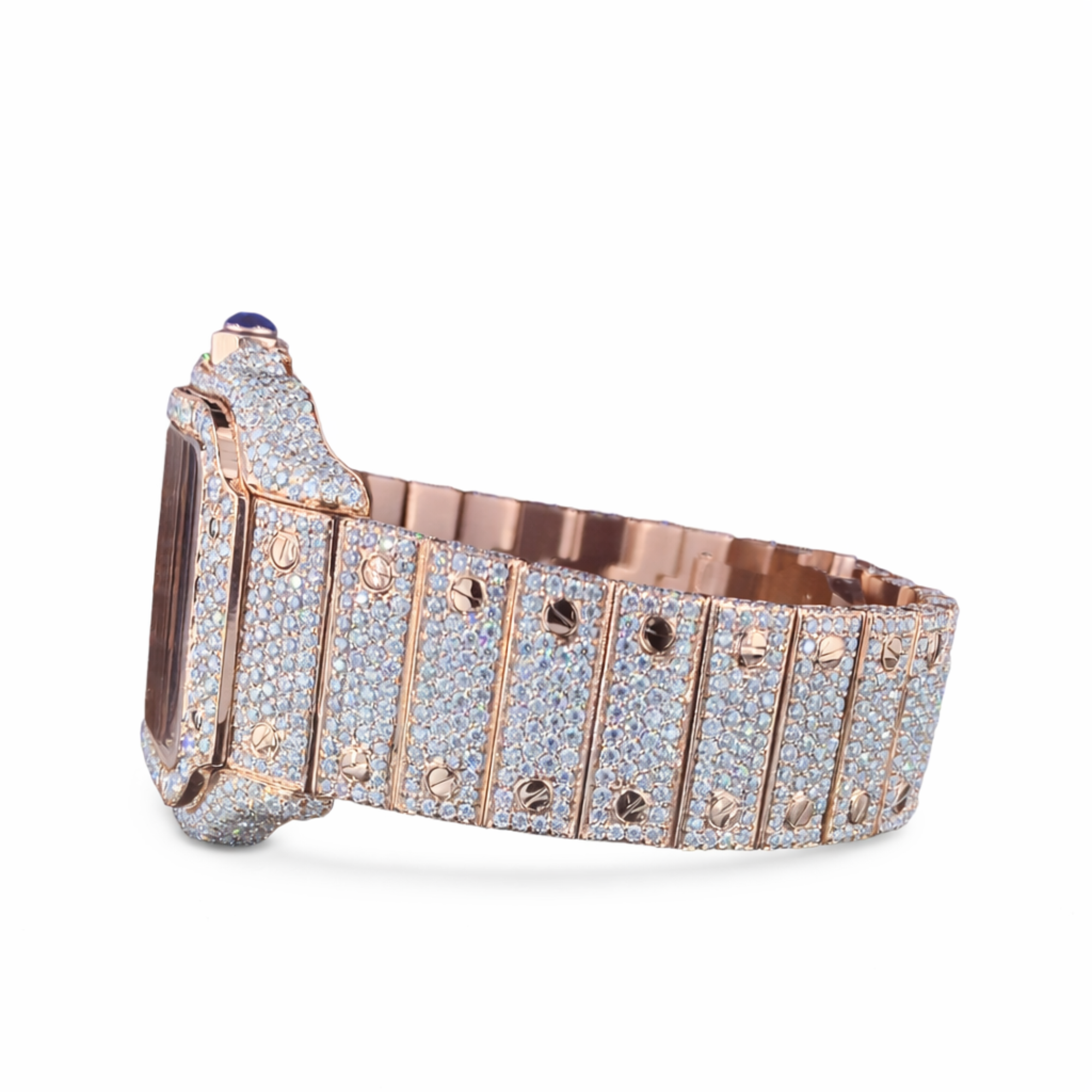 Iced Out Skeleton Square Dial Moissanite Diamond Luxury Watch