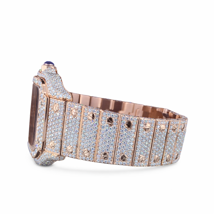 Iced Out Skeleton Square Dial Moissanite Diamond Luxury Watch