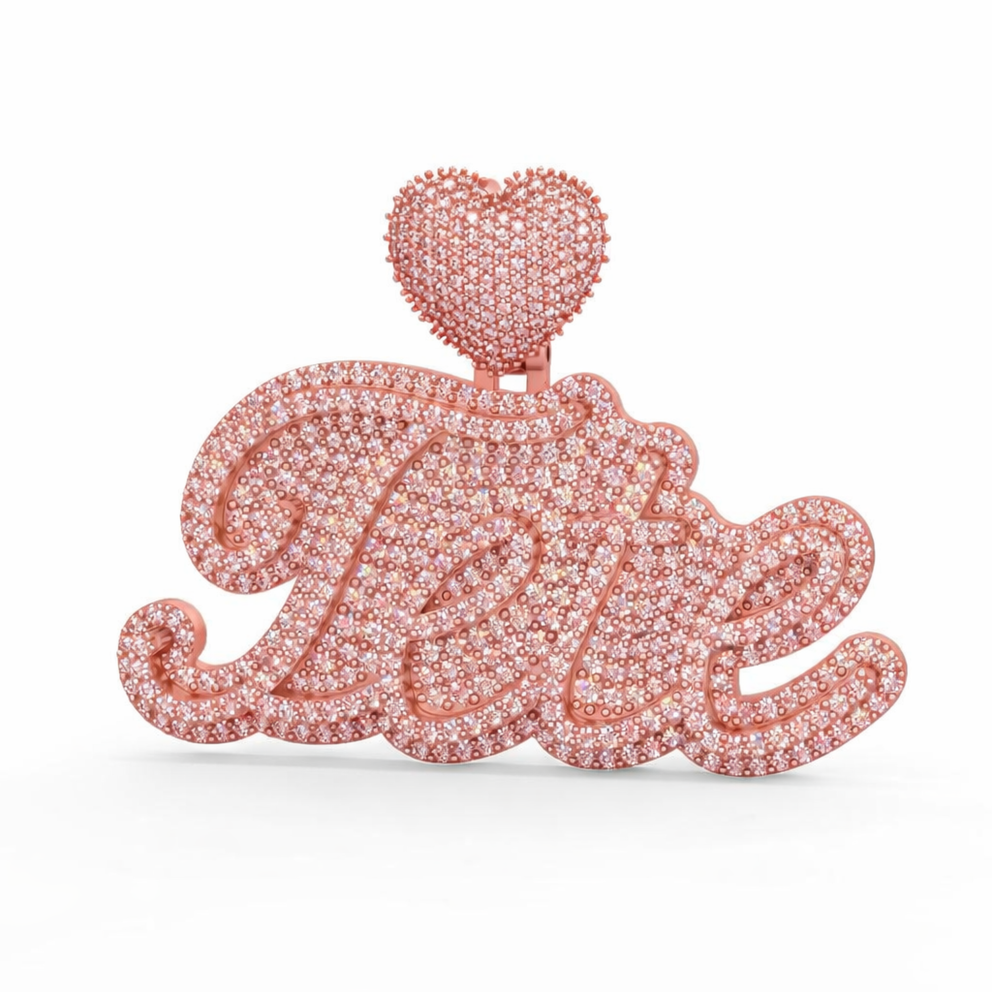 Custom Letter Name Heart Shape Hip Hop Pendant