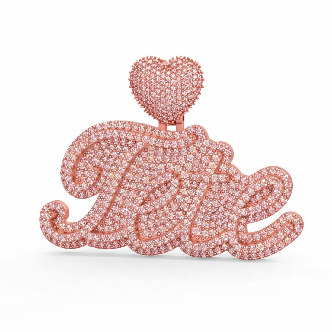 Custom Letter Name Heart Shape Hip Hop Pendant