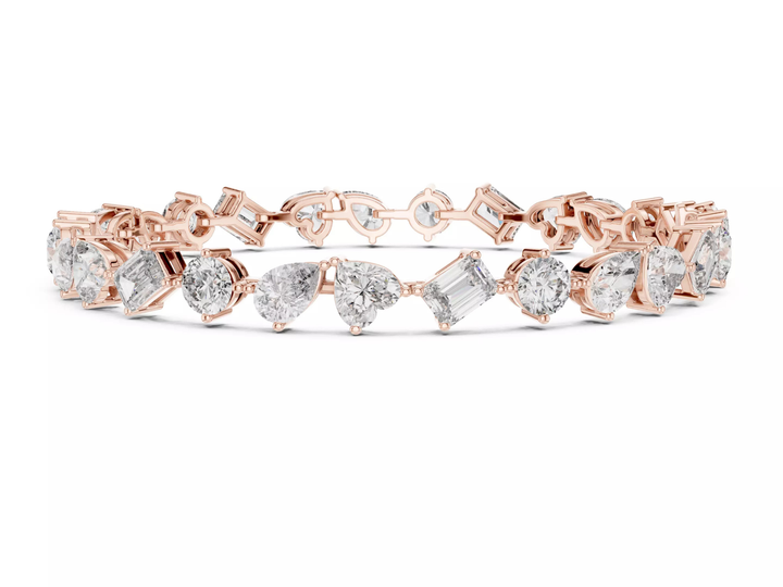 Multi Shape Diamond Tennis Bracelet Luxury Designer Jewelry