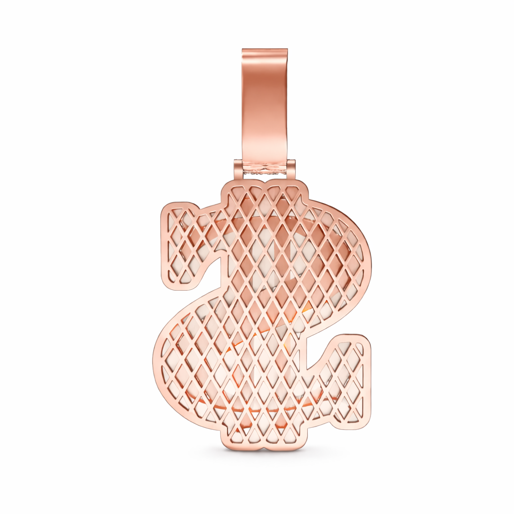 Iced Dollar Sign Diamond Hip Hop Pendant