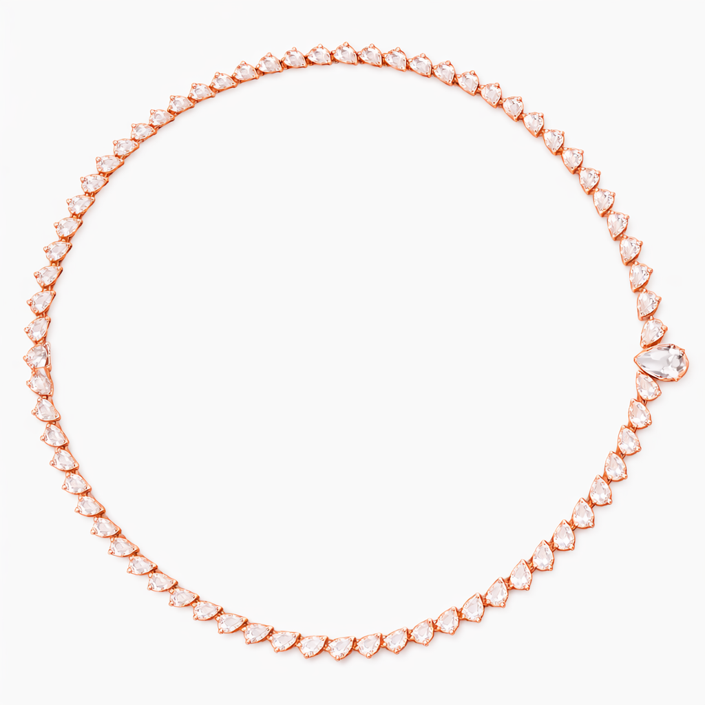 Pear Cut Diamond Tennis Necklace Elegant Bridal Jewelry Gift