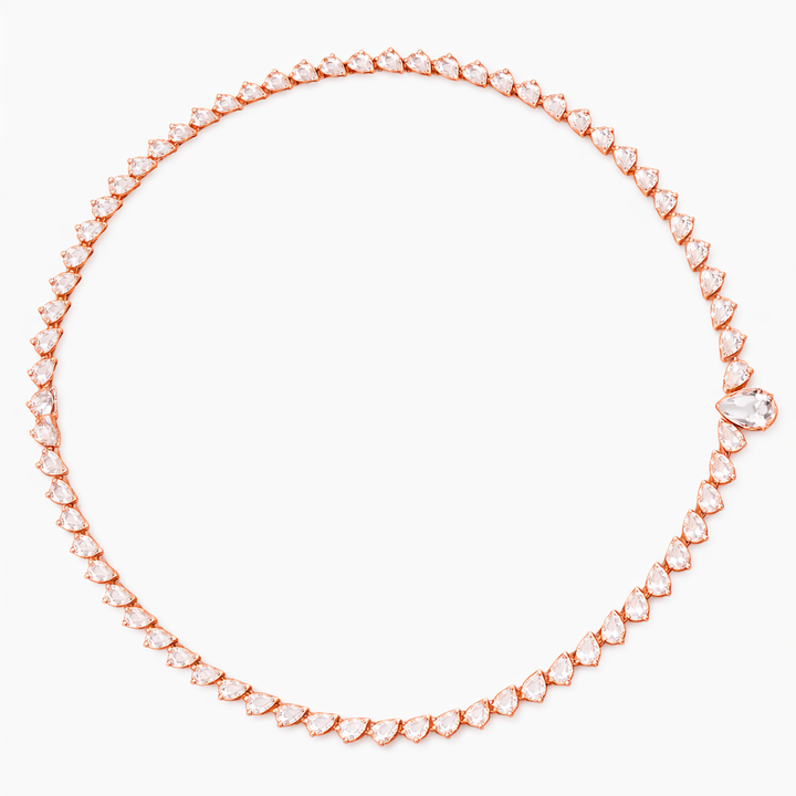 Pear Cut Diamond Tennis Necklace Elegant Bridal Jewelry Gift