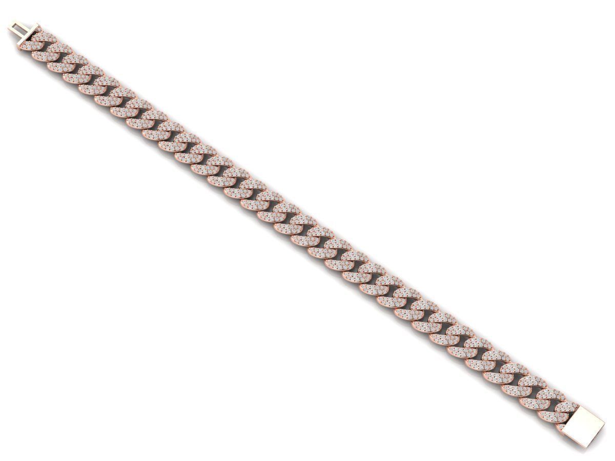 Slim Icedout Cuban Link Bracelet Diamond Luxury Jewelry