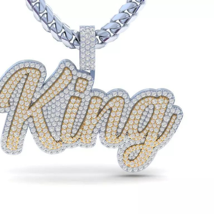 Custom Icedout King Name Hip Hop Pendant
