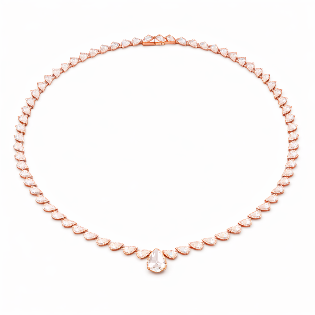Pear Cut Diamond Tennis Necklace Elegant Bridal Jewelry Gift