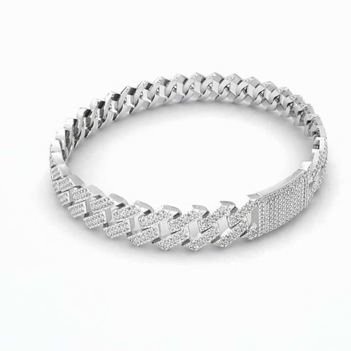 Half Iced Cuban Link Bracelet Luxury Statement Jewelry