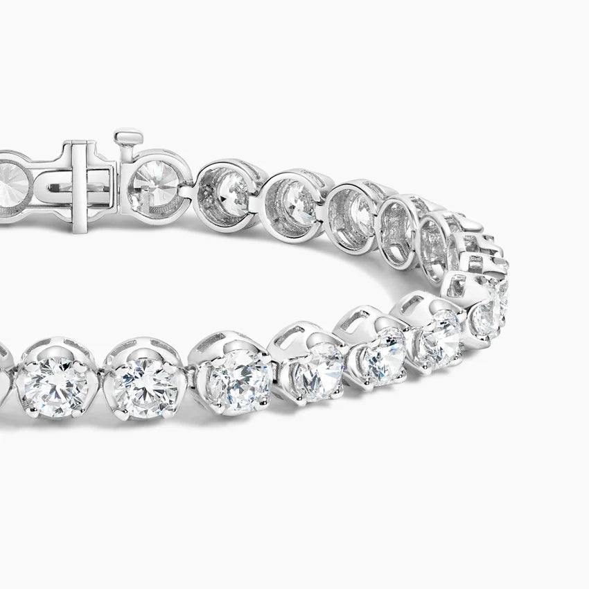 Classic Round Cut Diamond Bezel Set Tennis Bracelet