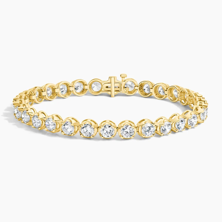 Classic Round Cut Diamond Bezel Set Tennis Bracelet