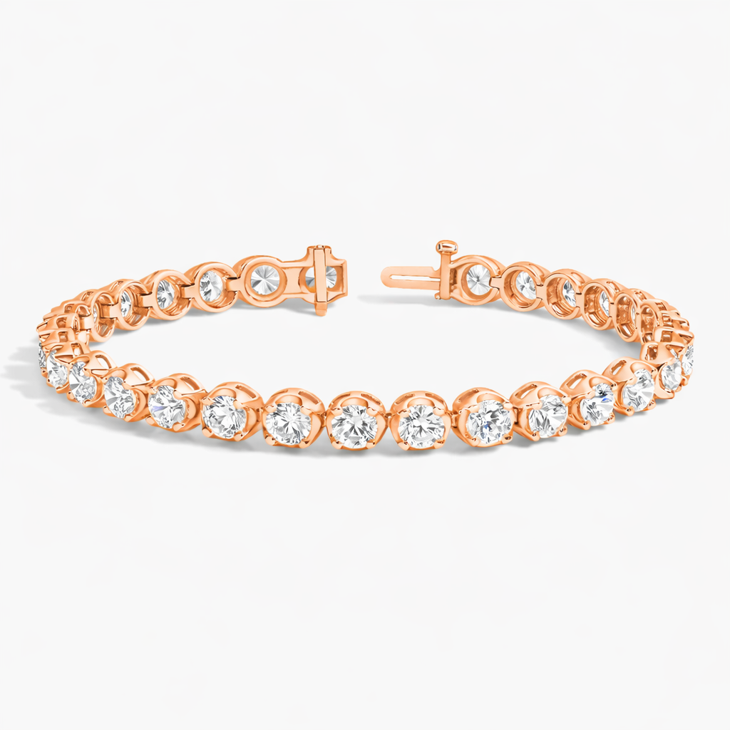 Classic Round Cut Diamond Bezel Set Tennis Bracelet