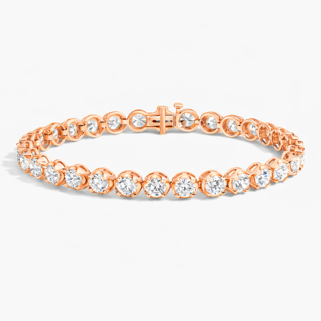 Classic Round Cut Diamond Bezel Set Tennis Bracelet