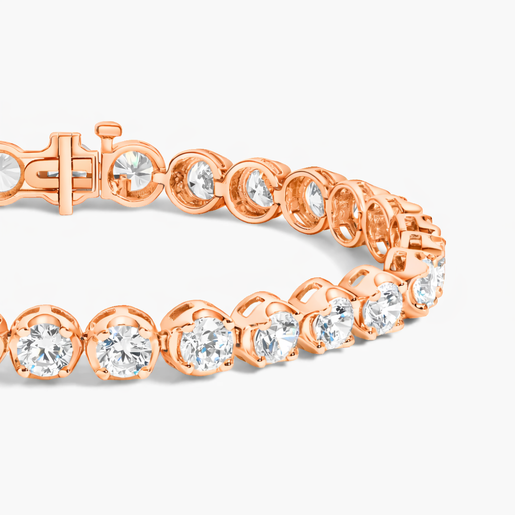 Classic Round Cut Diamond Bezel Set Tennis Bracelet