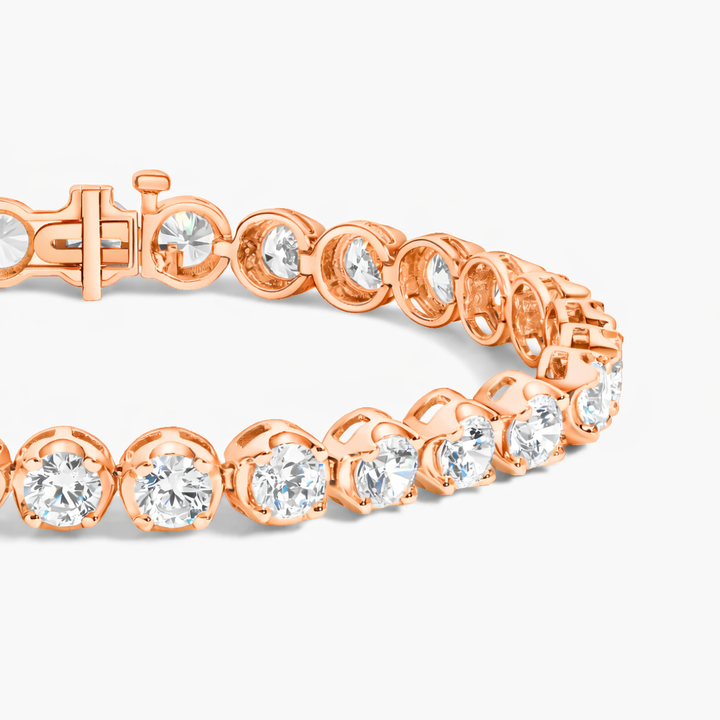 Classic Round Cut Diamond Bezel Set Tennis Bracelet