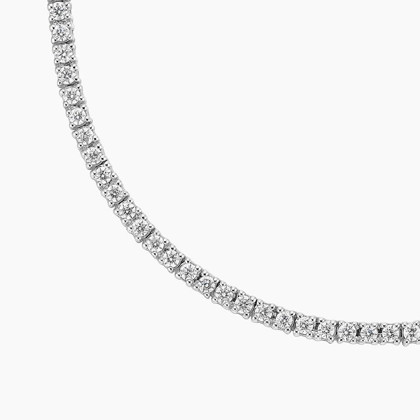 Classic Round Diamond Tennis Necklace Minimal Luxury