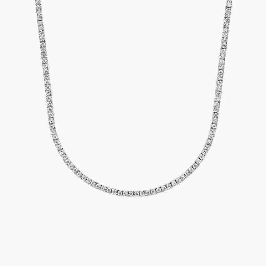 Classic Round Diamond Tennis Necklace Minimal Luxury