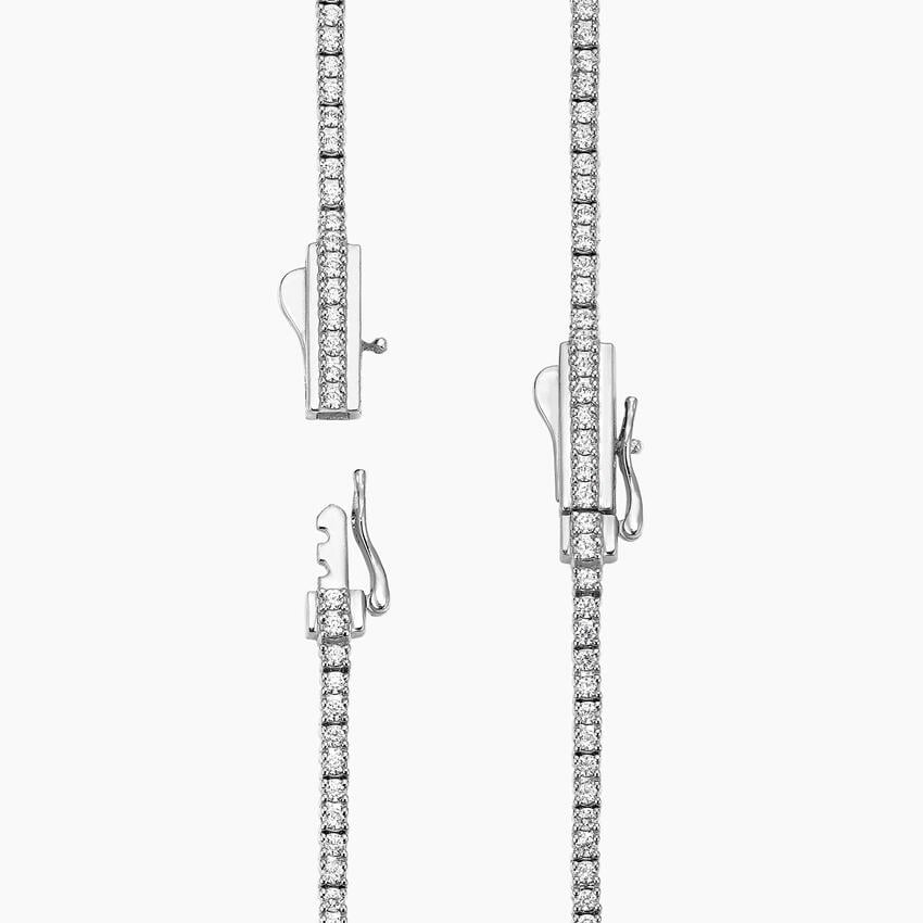 Classic Round Diamond Tennis Necklace Minimal Luxury