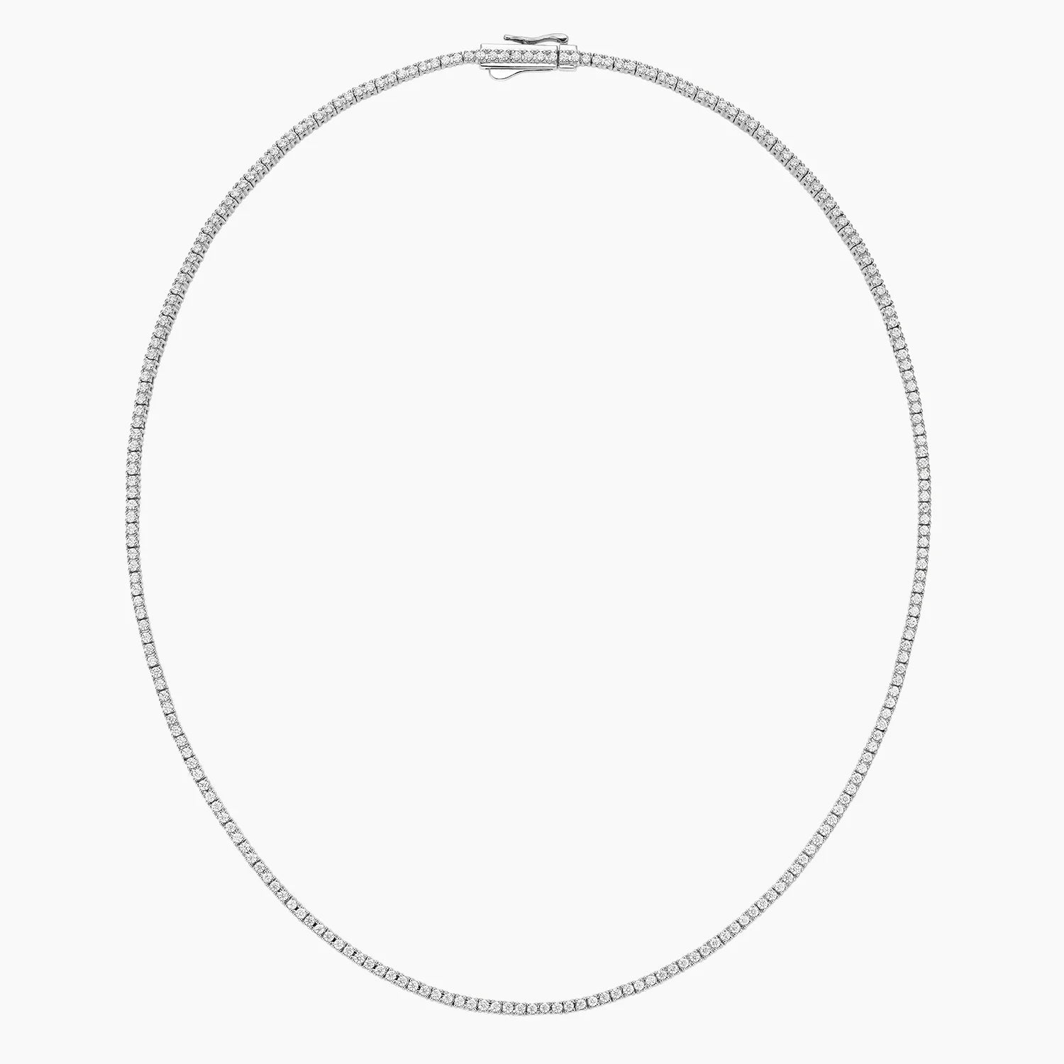 Classic Round Diamond Tennis Necklace Minimal Luxury