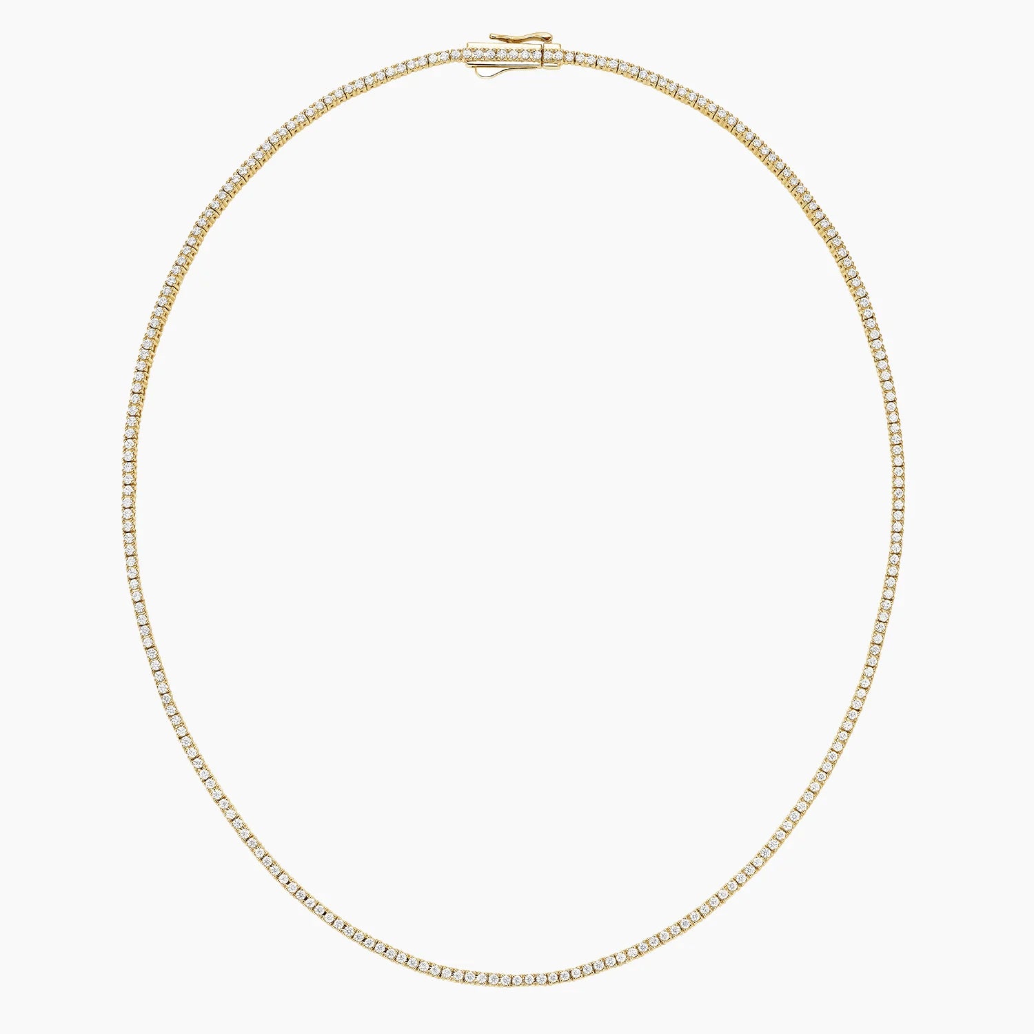 Classic Round Diamond Tennis Necklace Minimal Luxury