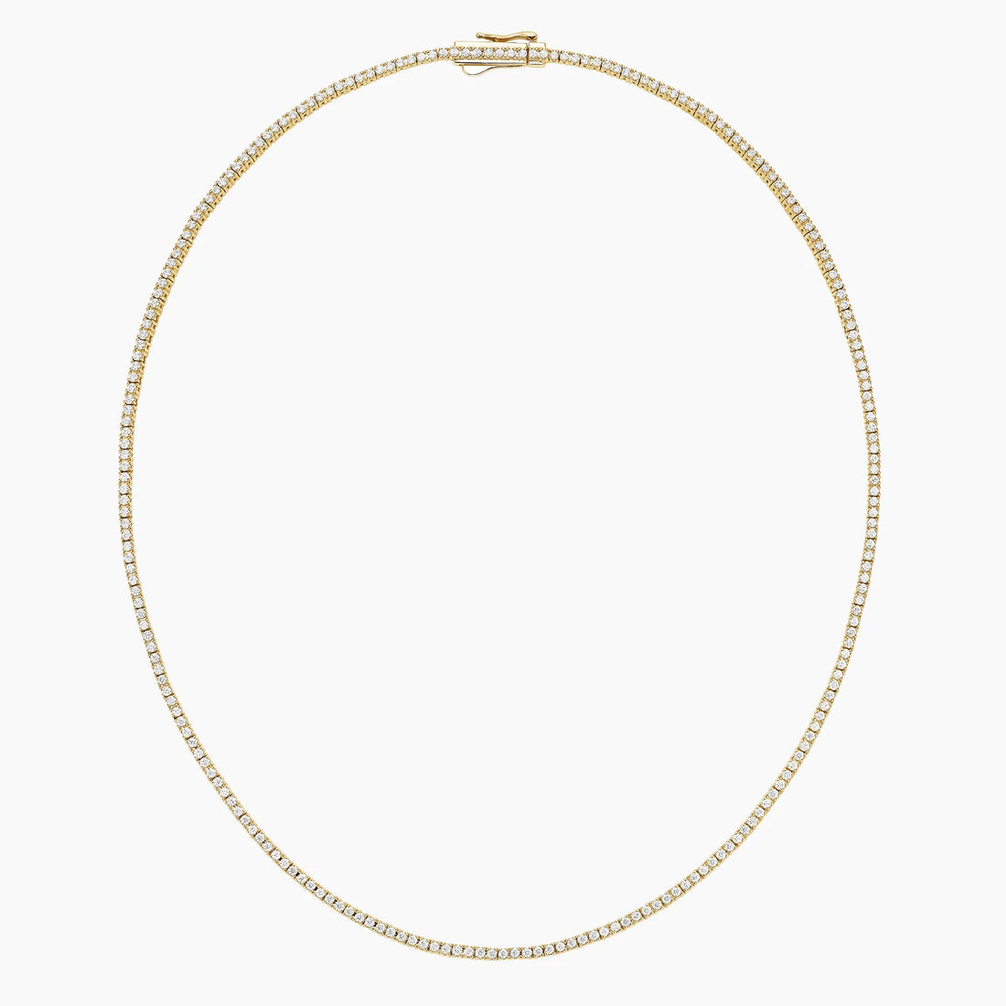 Classic Round Diamond Tennis Necklace Minimal Luxury