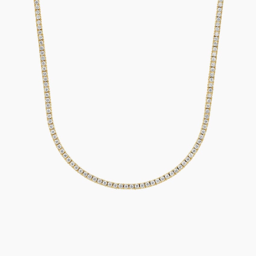Classic Round Diamond Tennis Necklace Minimal Luxury
