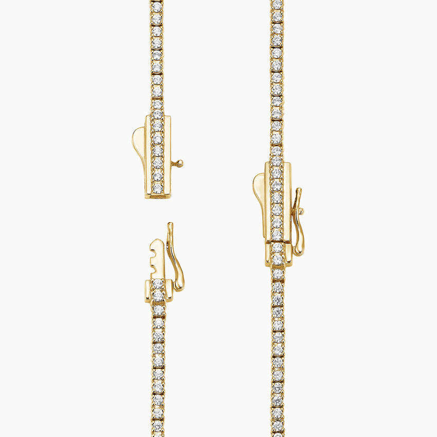 Classic Round Diamond Tennis Necklace Minimal Luxury