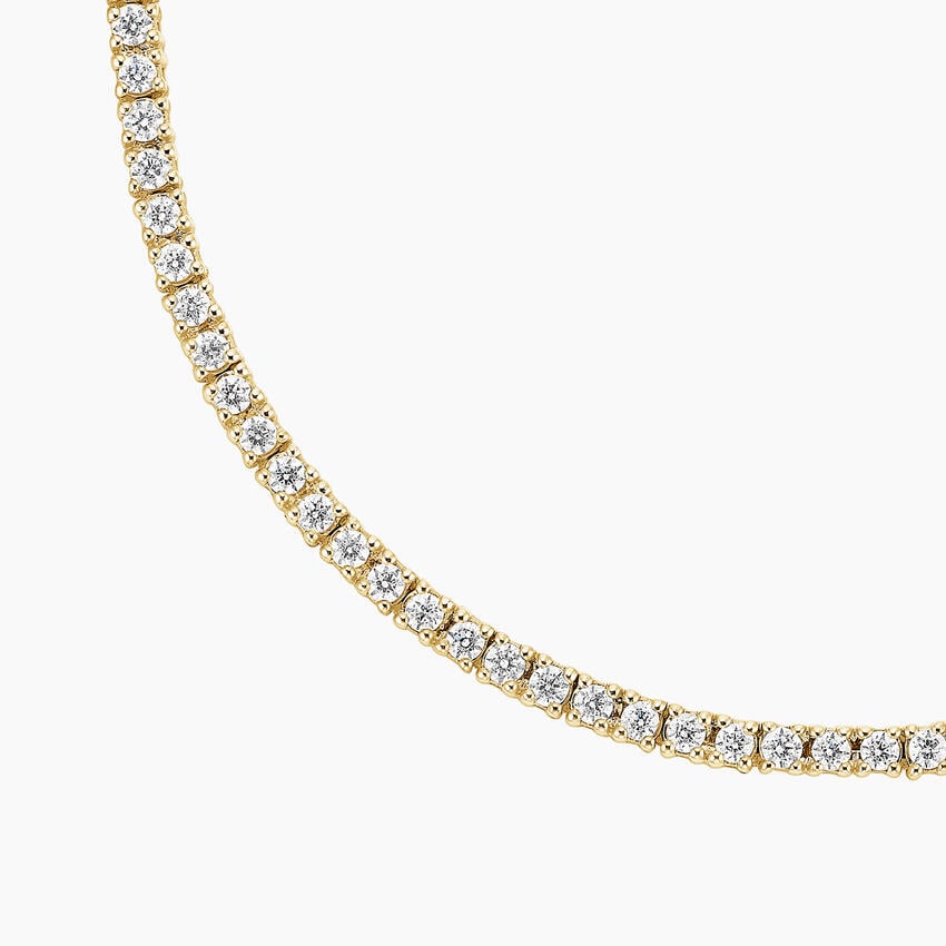 Classic Round Diamond Tennis Necklace Minimal Luxury