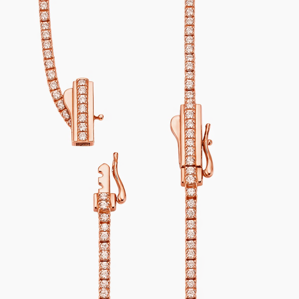 Classic Round Diamond Tennis Necklace Minimal Luxury