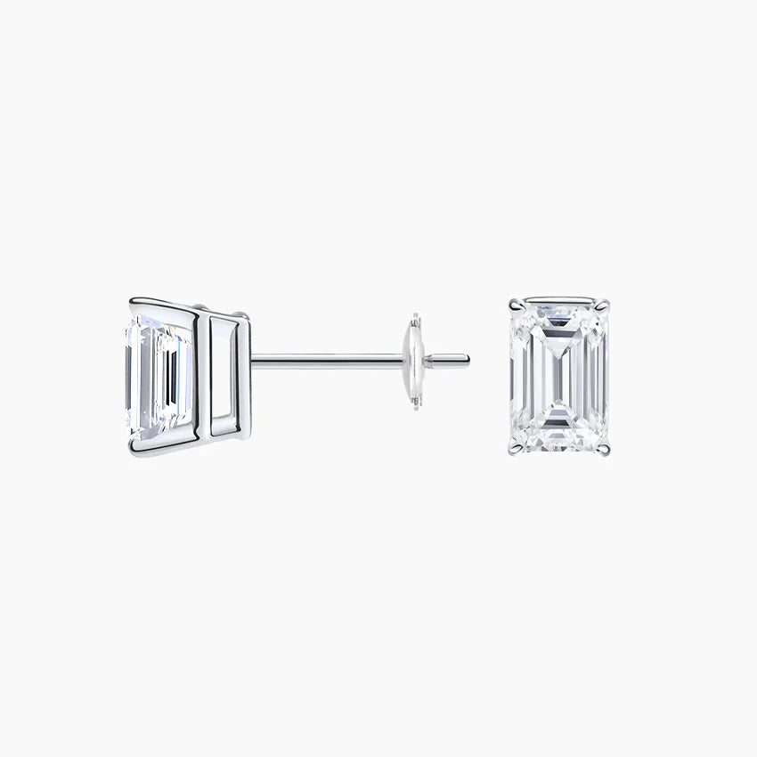 Emerald Cut Moissanite Diamond Stud Earrings For Women Timeless Luxury