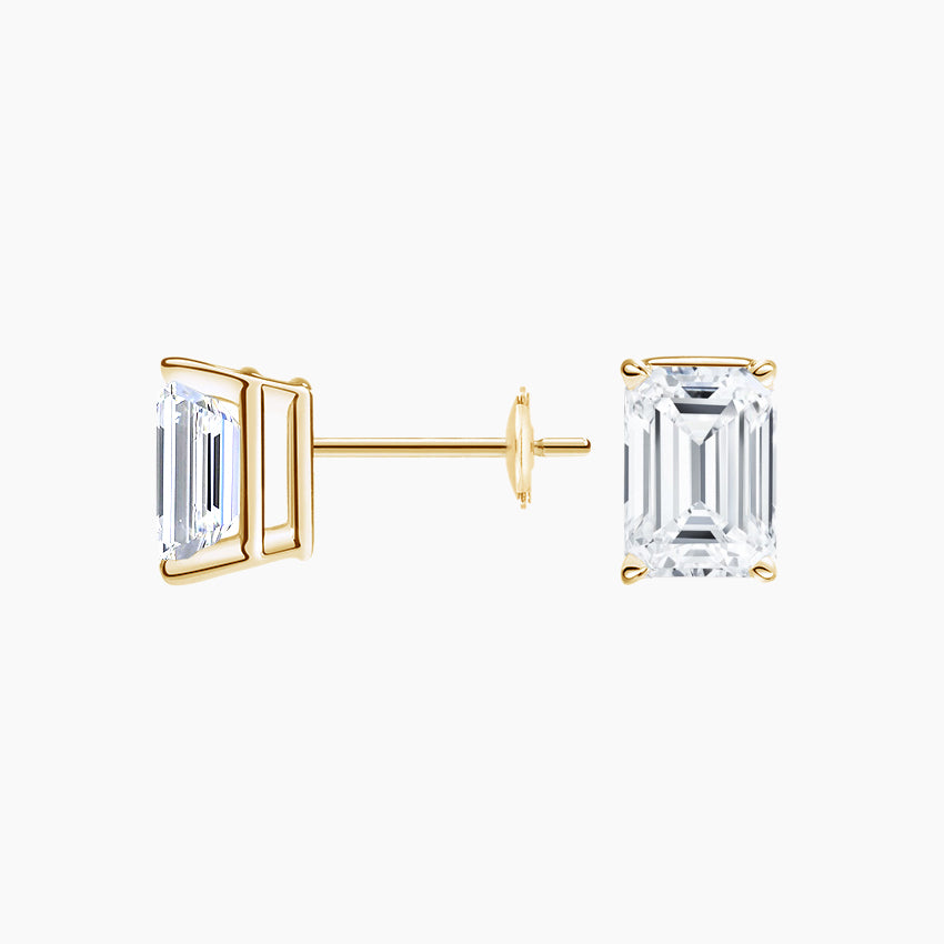 Emerald Cut Moissanite Diamond Stud Earrings For Women Timeless Luxury
