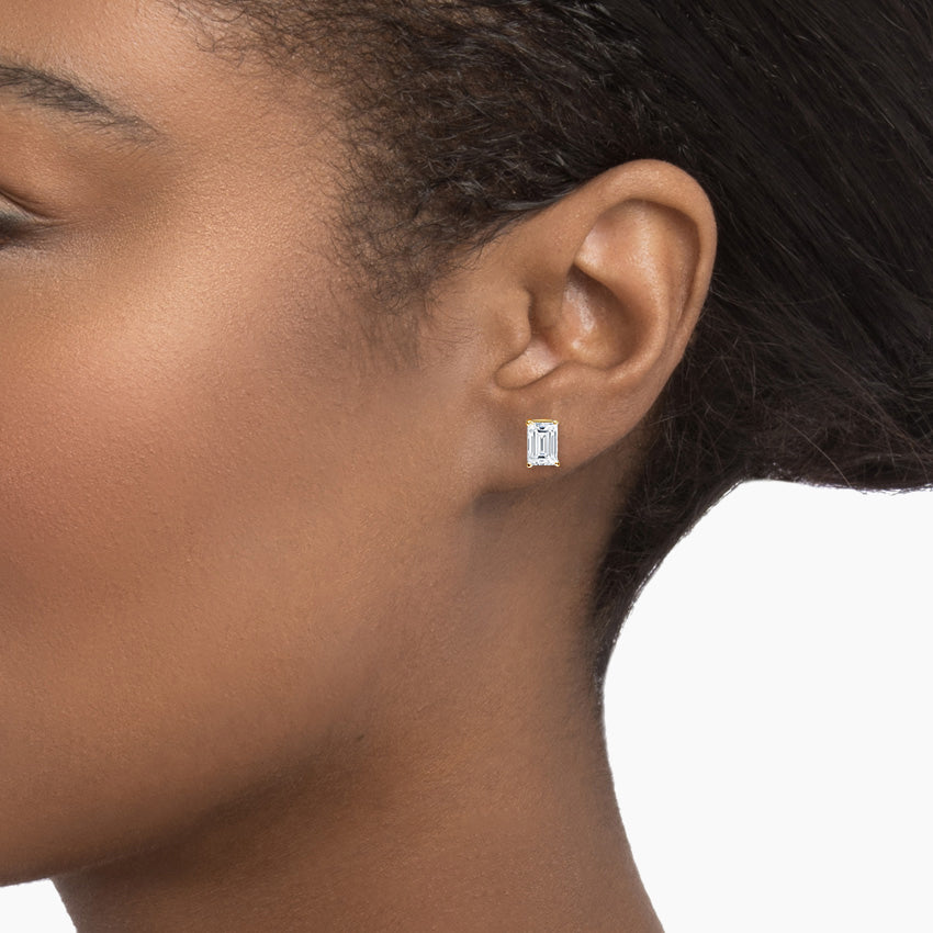 Emerald Cut Moissanite Diamond Stud Earrings For Women Timeless Luxury