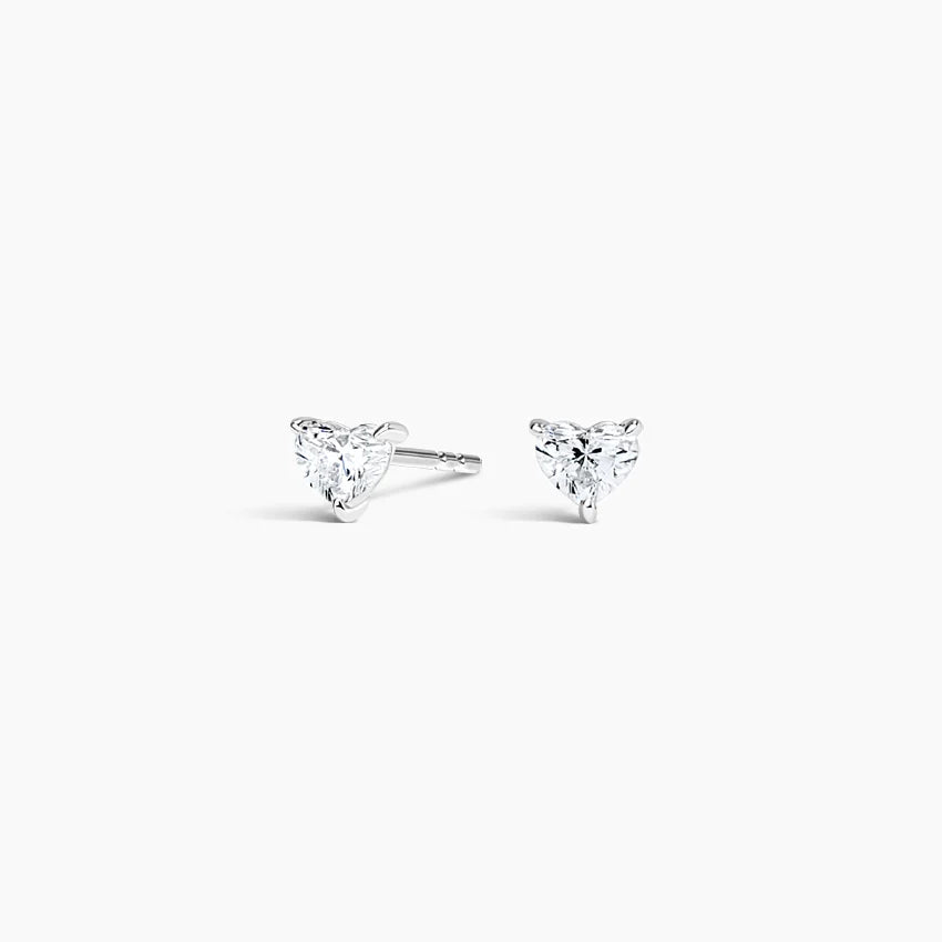 Heart Cut Diamond Stud Earrings Minimal Luxury Gift