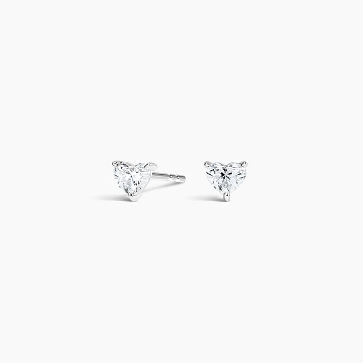 Heart Cut Diamond Stud Earrings Minimal Luxury Gift