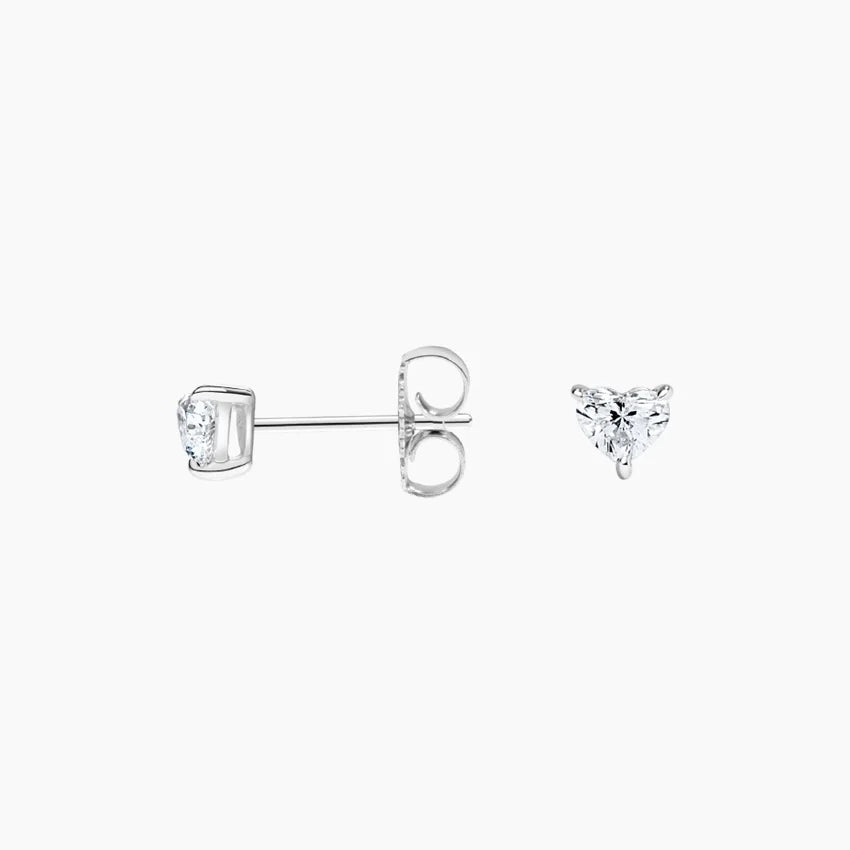 Heart Cut Diamond Stud Earrings Minimal Luxury Gift