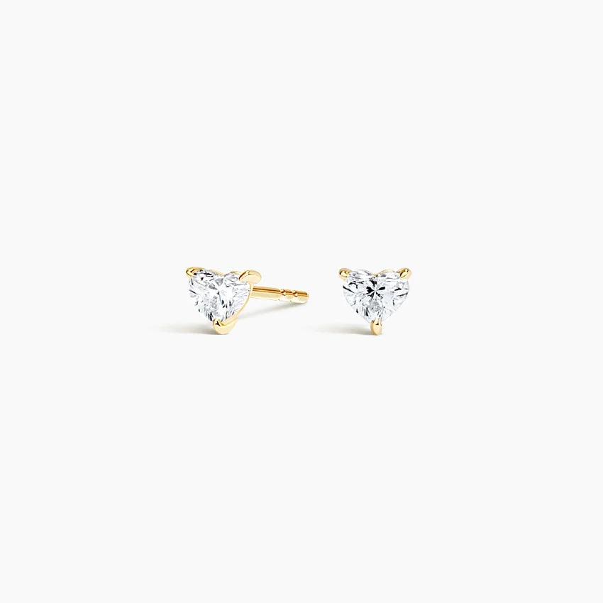 Heart Cut Diamond Stud Earrings Minimal Luxury Gift