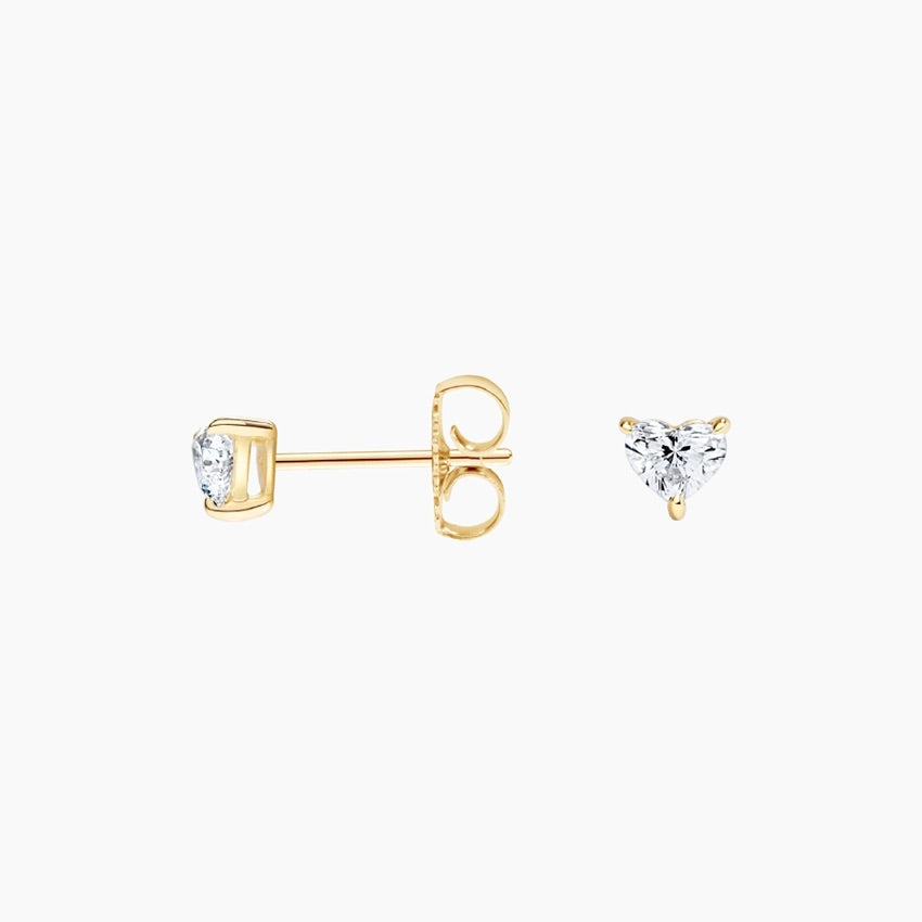 Heart Cut Diamond Stud Earrings Minimal Luxury Gift