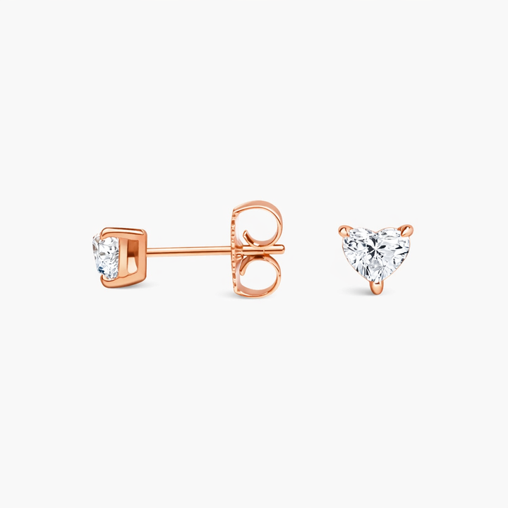 Heart Cut Diamond Stud Earrings Minimal Luxury Gift