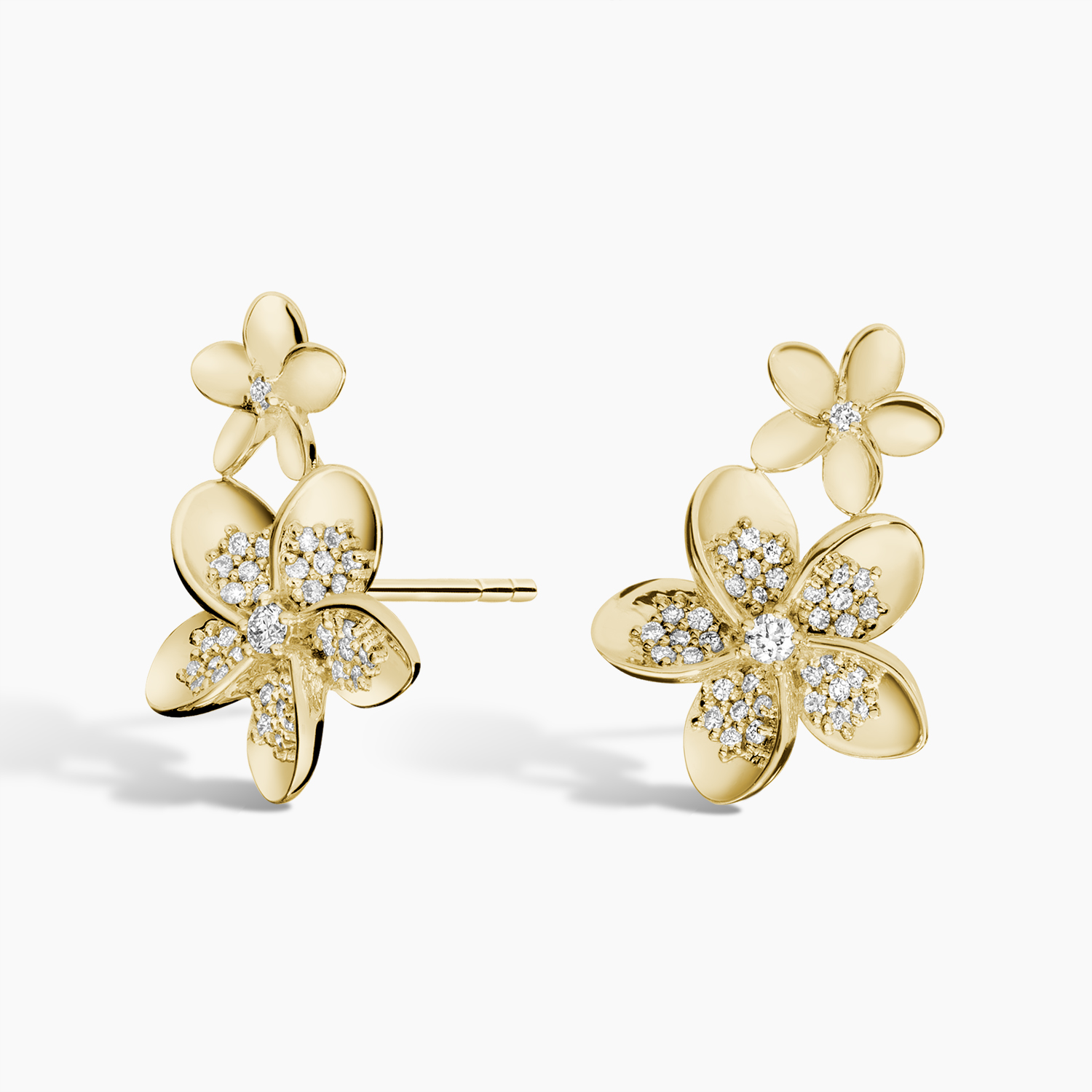 Diamond Flower Stud Earrings, Floral Cluster Earrings, Nature Inspired Diamond Earrings
